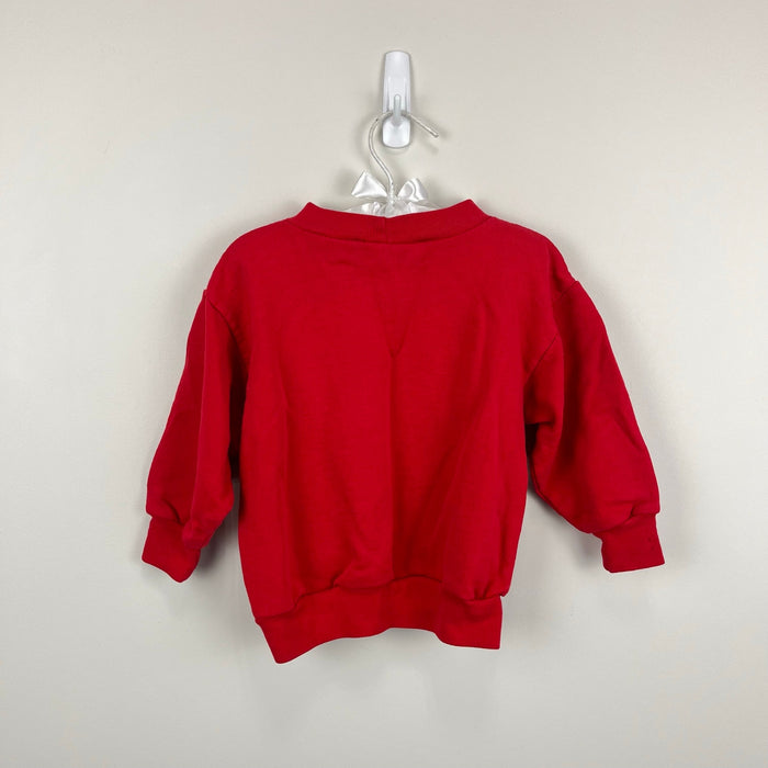 Vintage OshKosh B'gosh Red Pudgy Plane Teddy Bear Sweatshirt 2T