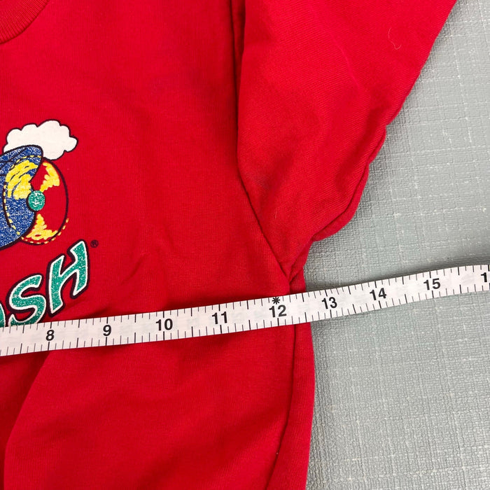 Vintage OshKosh B'gosh Red Pudgy Plane Teddy Bear Sweatshirt 2T