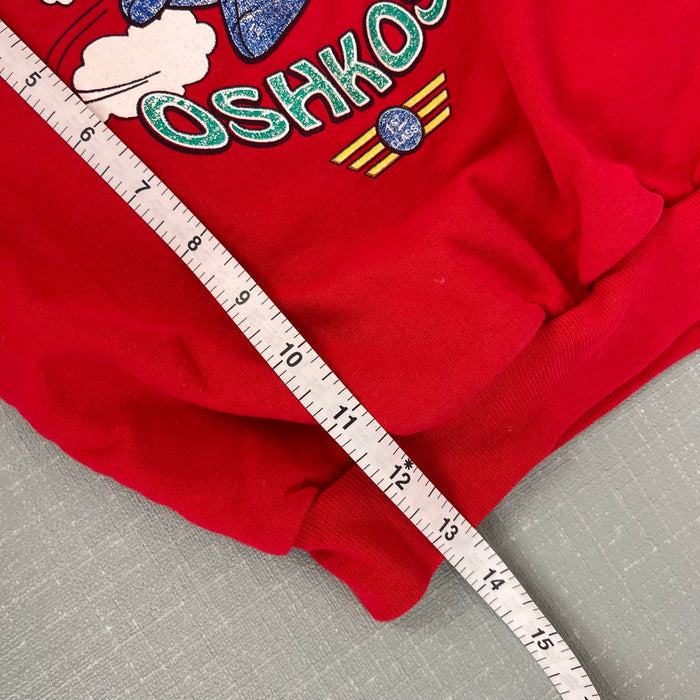 Vintage OshKosh B'gosh Red Pudgy Plane Teddy Bear Sweatshirt 2T