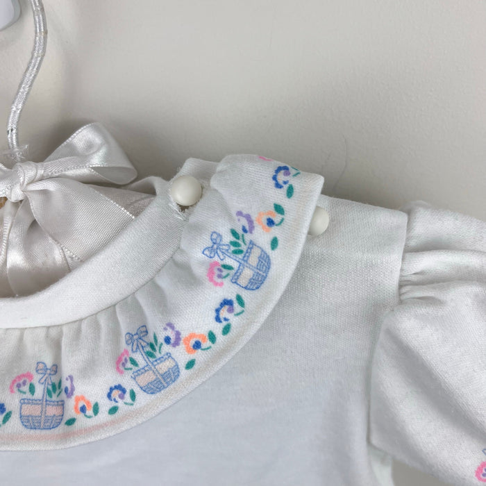 Vintage OshKosh B'gosh Ruffle Collar Flower Garden Blouse 2T USA