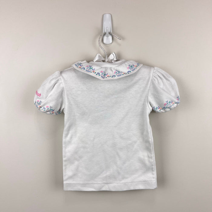 Vintage OshKosh B'gosh Ruffle Collar Flower Garden Blouse 2T USA
