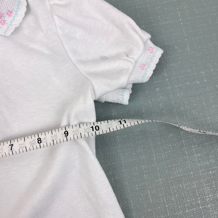 Vintage OshKosh B'gosh Short Sleeve White Flower Top 4T USA
