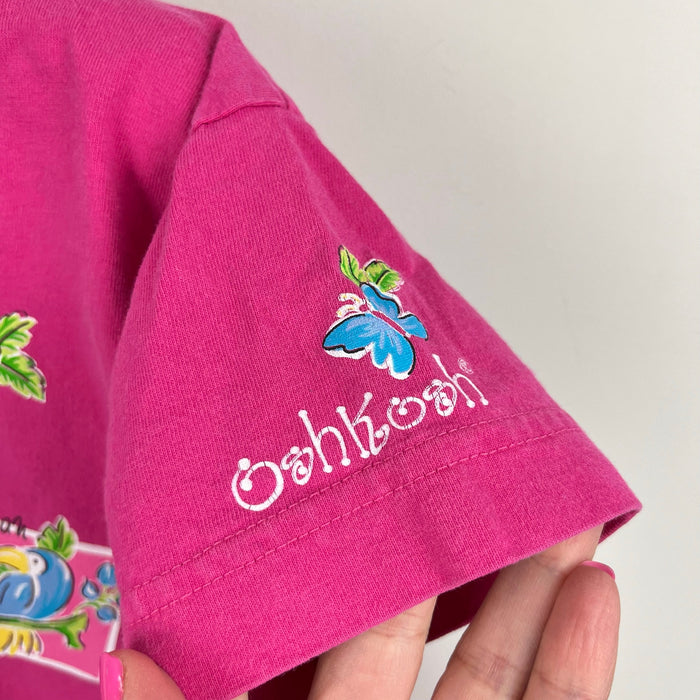 Vintage OshKosh B'gosh Tropical Butterfly Pink Tee Shirt 6 USA