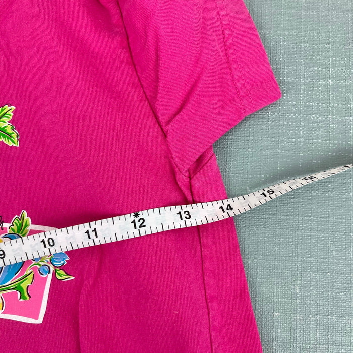 Vintage OshKosh B'gosh Tropical Butterfly Pink Tee Shirt 6 USA