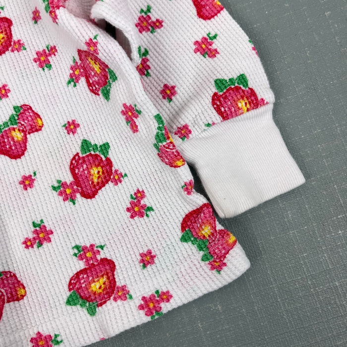 Vintage OshKosh B'gosh Waffle Knit Strawberry Outfit 12 Months