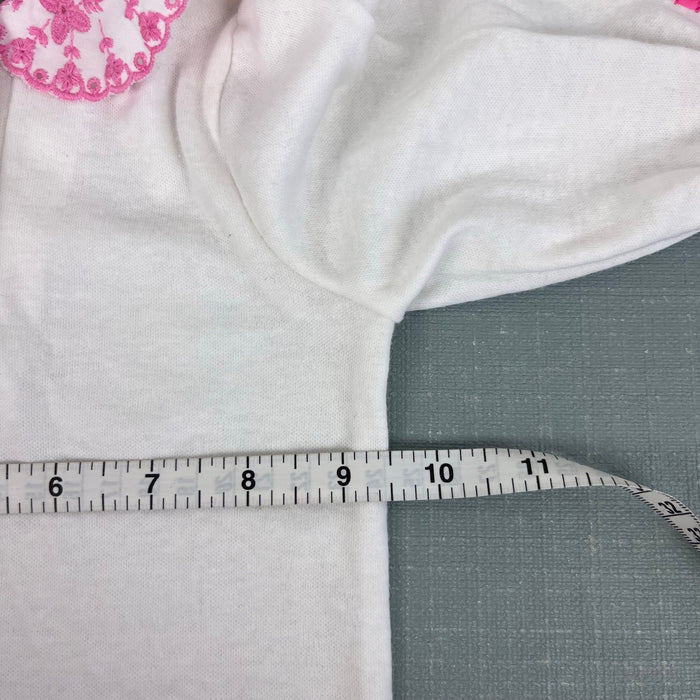 Vintage OshKosh B'gosh White Pink Embroidered Flower Collared Top 6-9