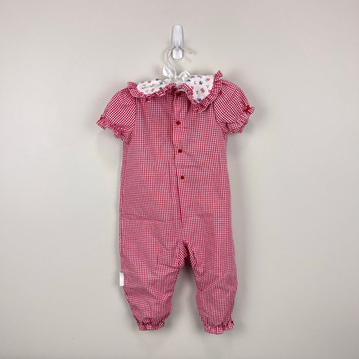 Vintage Peter Rabbit & Friends Plaid Ruffle Romper 12 Months USA