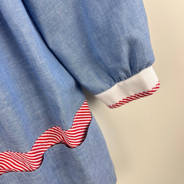 Vintage Rare Editions 1 2 3 Chambray Blue School Dress 4T USA
