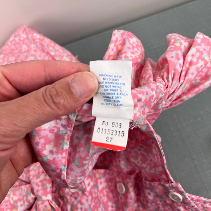 Vintage Samara Pink Floral Ruffle Dress 2T NWT