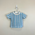 Vintage Sears Short Sleeve Blue Cat Shirt Medium