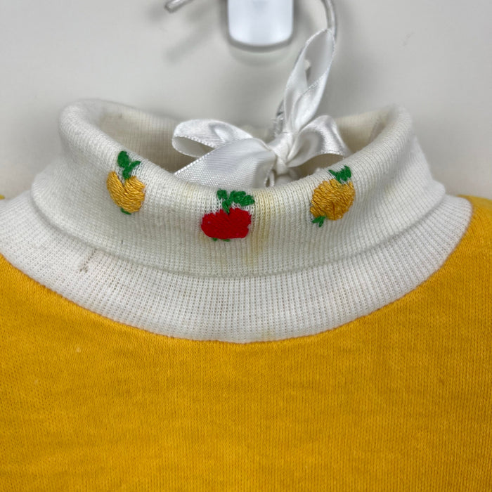 Vintage Sears Yellow Fruit Turtleneck Medium 4-5