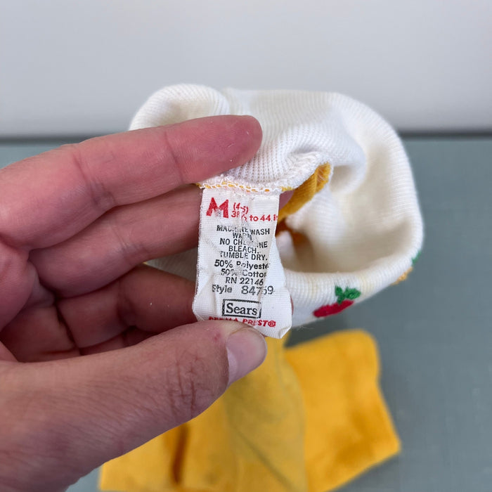 Vintage Sears Yellow Fruit Turtleneck Medium 4-5