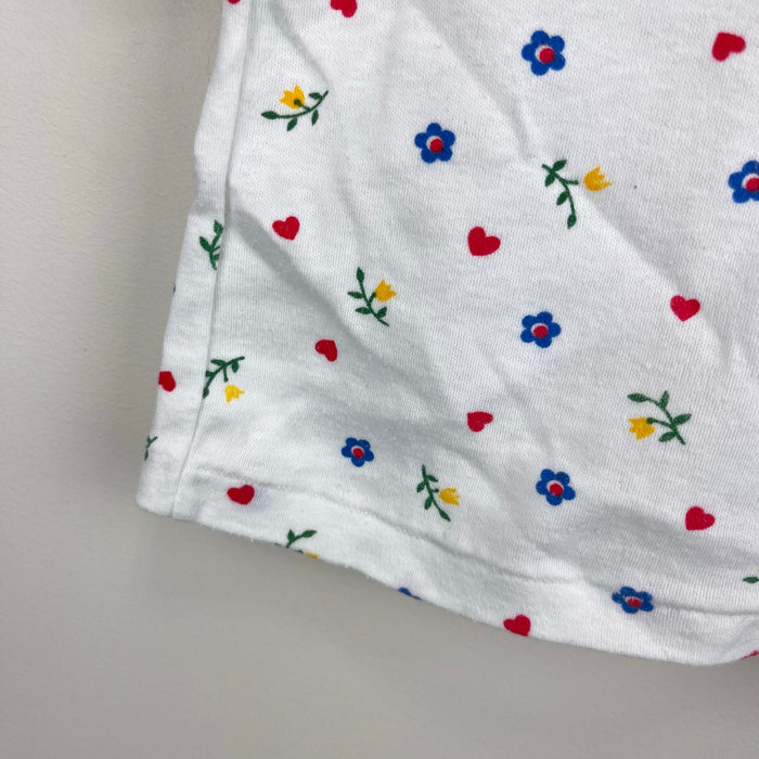 Vintage Short Sleeve White Floral Heart T-Shirt 18 Months