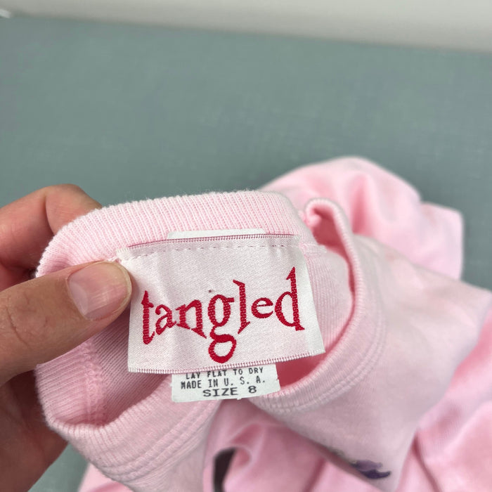 Vintage Tangled Long Sleeve Pink Flower Bouquet T-Shirt 8 USA NWT