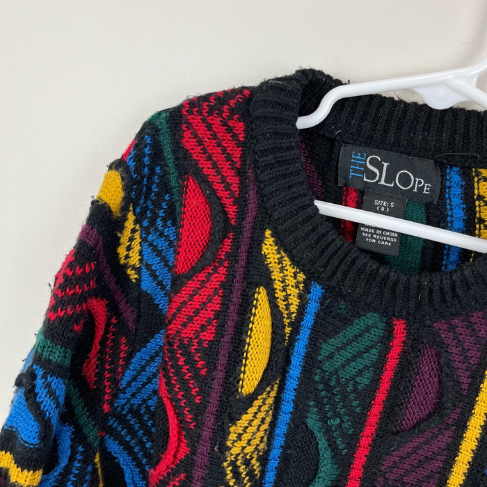 Vintage The Slope Colorful Knit Sweater Small 8