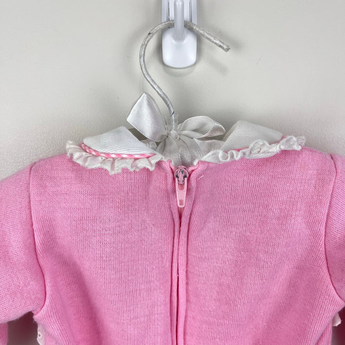 Vintage Thomas Pink Ruffle Animal Train Coverall Romper 3-6 Months