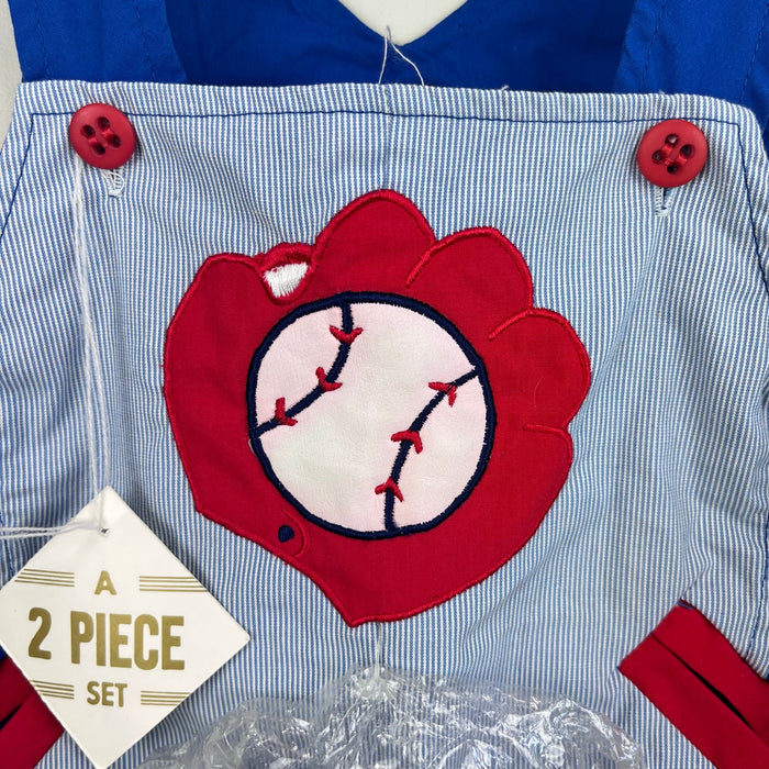 Vintage Tiny Tots Original Baseball Romper Set 24 Months NWT