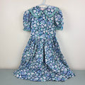 Vintage Wee Clancy Katie Pansy Blue Floral Ruffle Dress 8 USA