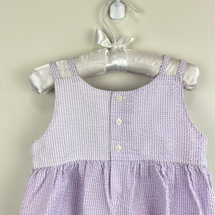 Vintage Y2K Carter's Purple Seersucker Stripe Flower Romper 18 Months