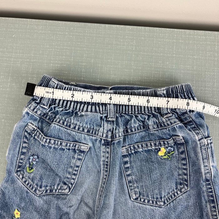 Vintage Y2K Embroidered Flower Denim Shorts XL 18-24 Months
