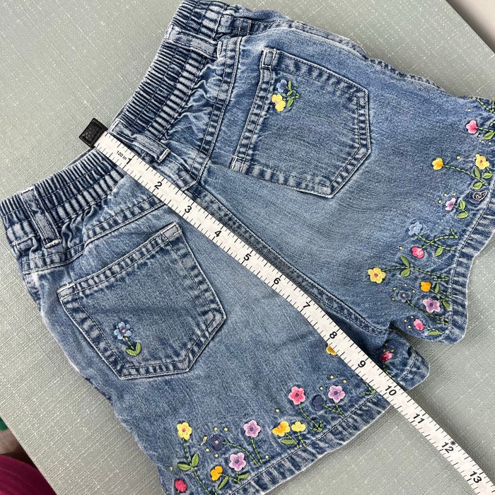Vintage Y2K Embroidered Flower Denim Shorts XL 18-24 Months