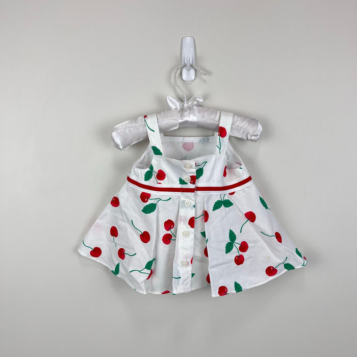 Vintage Y2K Miniwear White Red Cherries Dress Set 0-3 Months