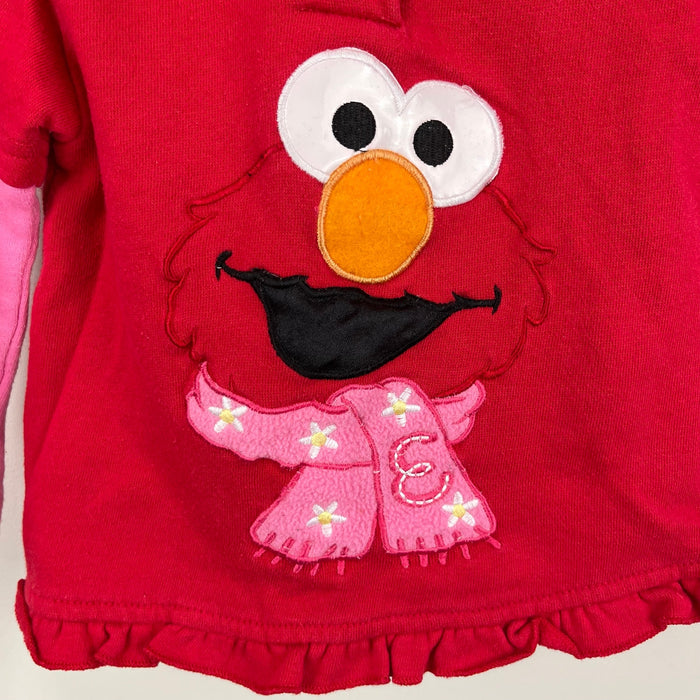 Vintage Y2K Sesame Street Red Pink Elmo Hoodie 18 Months