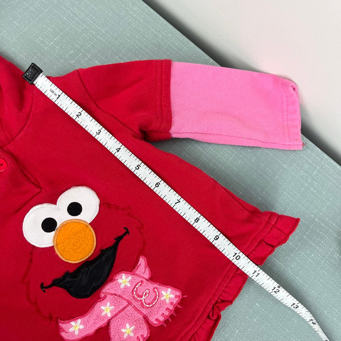 Vintage Y2K Sesame Street Red Pink Elmo Hoodie 18 Months