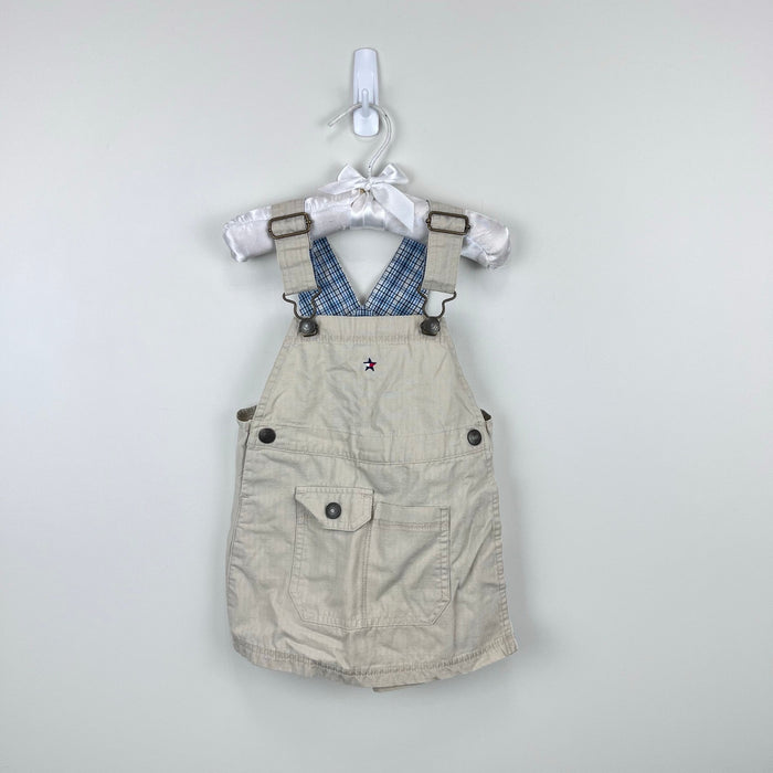 Vintage Y2K Tommy Hilfiger Khaki Jumper Dress 12-18 Months