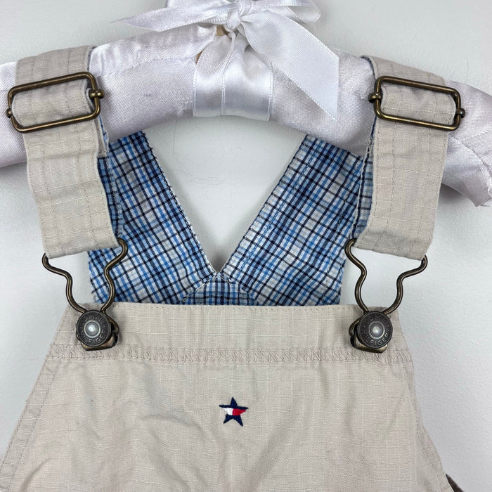 Vintage Y2K Tommy Hilfiger Khaki Jumper Dress 12-18 Months