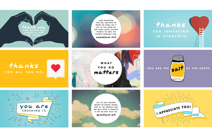 Volunteer Encouragement Card Bundle (Set of 9)