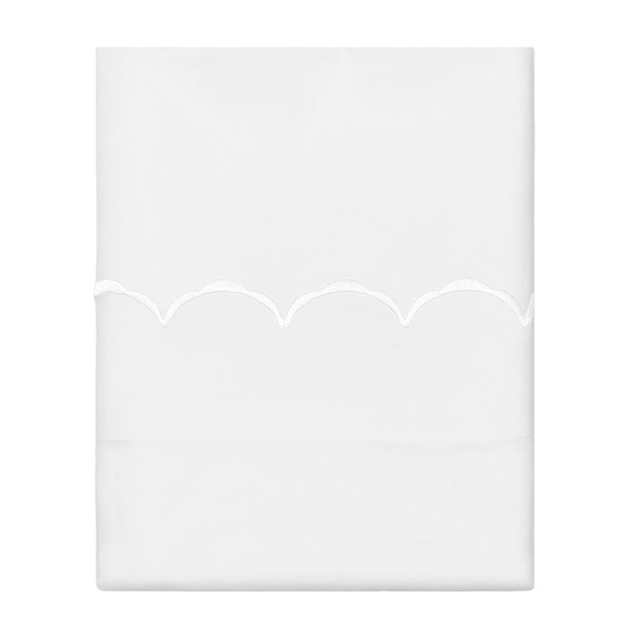 White Wavelet Embroidered Pillowcase Pair