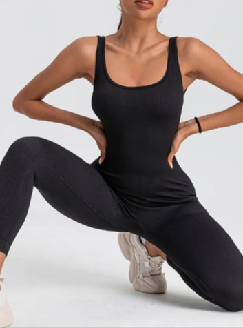 Women's Ribbed Sleeveless Jumpsuit Mimarta