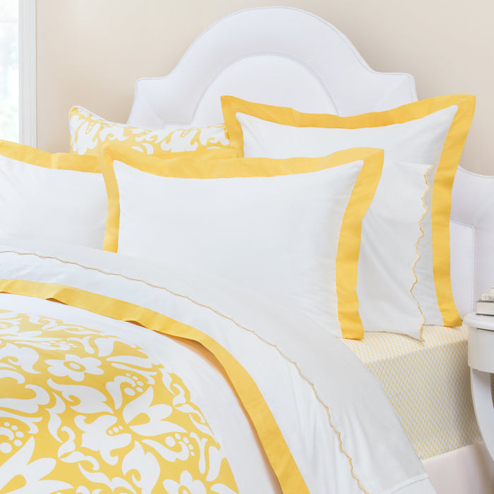 Yellow Linden Border Euro Sham
