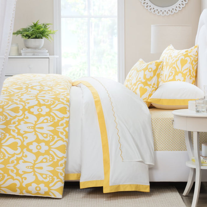 Yellow Linden Border Euro Sham