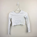 Yogalicious Girls Long Sleeve Rib Crop Top White M 10